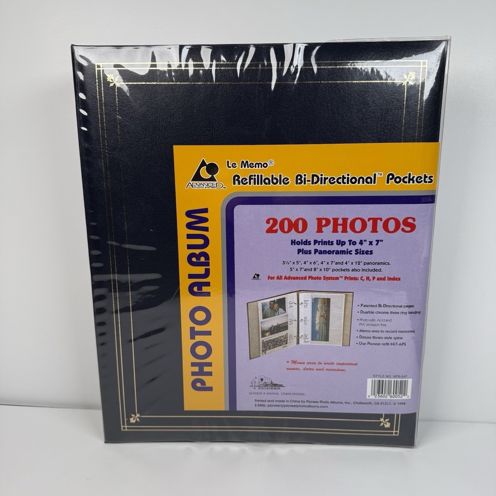 Pioneer APS 247 Refillable Bi-Directional Pockets 200 Photo Album 4x7 Panoramic‎